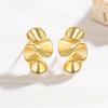 Elegant Ruffle Themed Studs Earrings Fashion Earring Delicate Ear Jewelry Ears Studs Copper Texture for Daily and Party