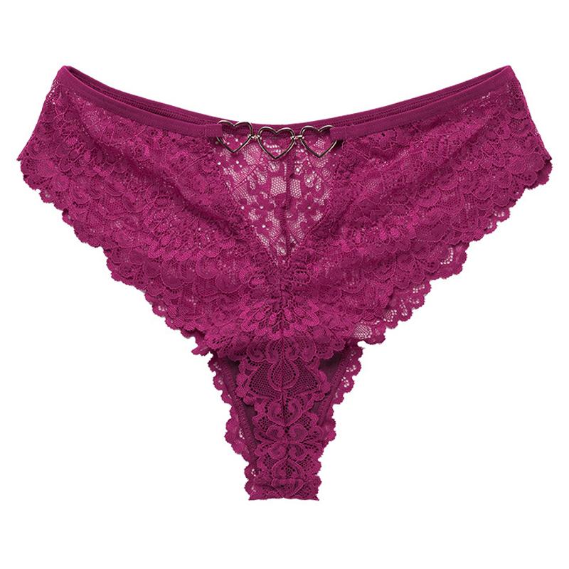 CINOON Women Sexy Lace Lingerie Temptation Low-waist Panties Embroidery Thong Transparent Hollow Out Underwear Female G String