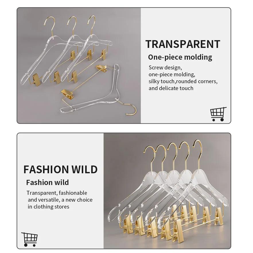 Multifunctional Crystal Coat Hanger Transparent Suit Hanger Closet Organizer,Non-slip Clothes Drying Rack,5/10pcs,High-quality