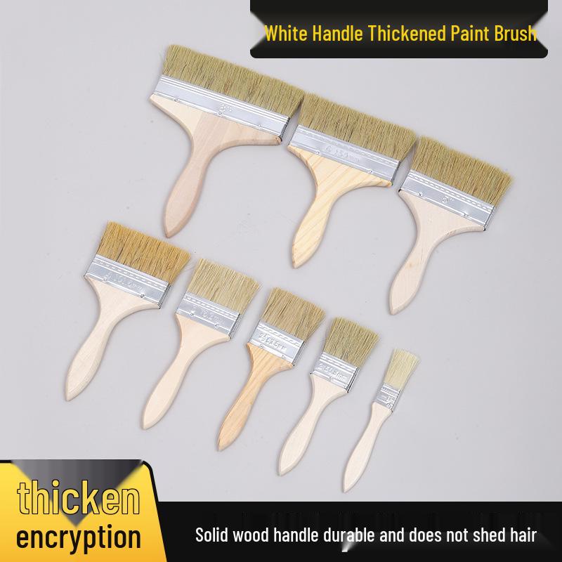 Thick Bristle Paint Brush with Wooden Handle for Cleaning & Barbecue