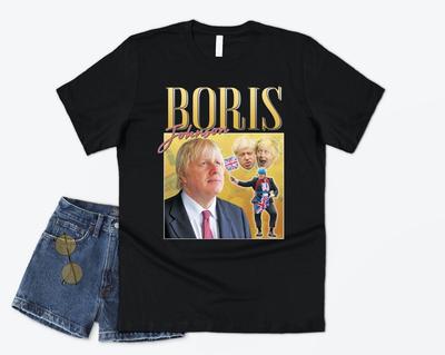 T-shirt Omaggio Boris Johnson Divertente Ex Primo Ministro UK Retrò Anni '90