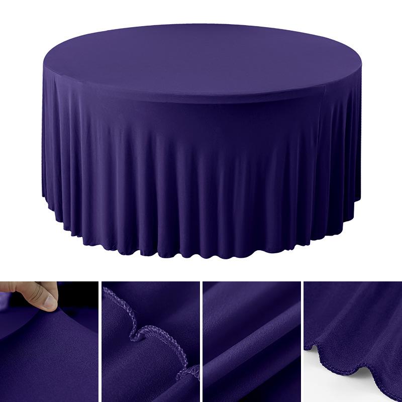 4/5/6FT Round Tablecloth Circular Polyester Table Cover Polyester Table Cloth for Hotel Banquet Birthday Party Table Decor