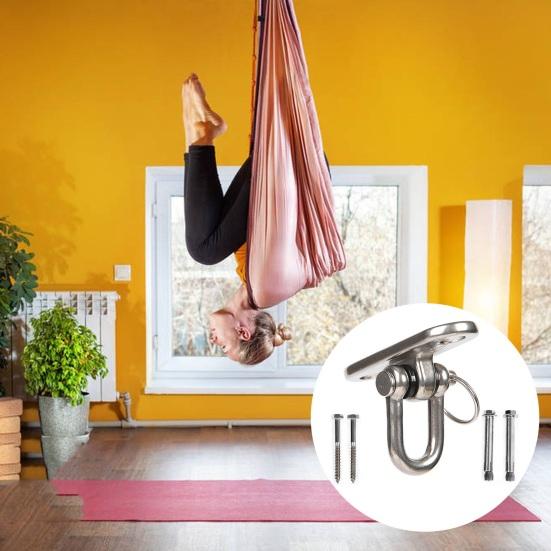 1 Set Ceiling Hook Strong Load-Bearing High Strength Rotatable Not Easily Deformed Simple Installation Rustproof Hammock Chair Sandbag Swing Hook