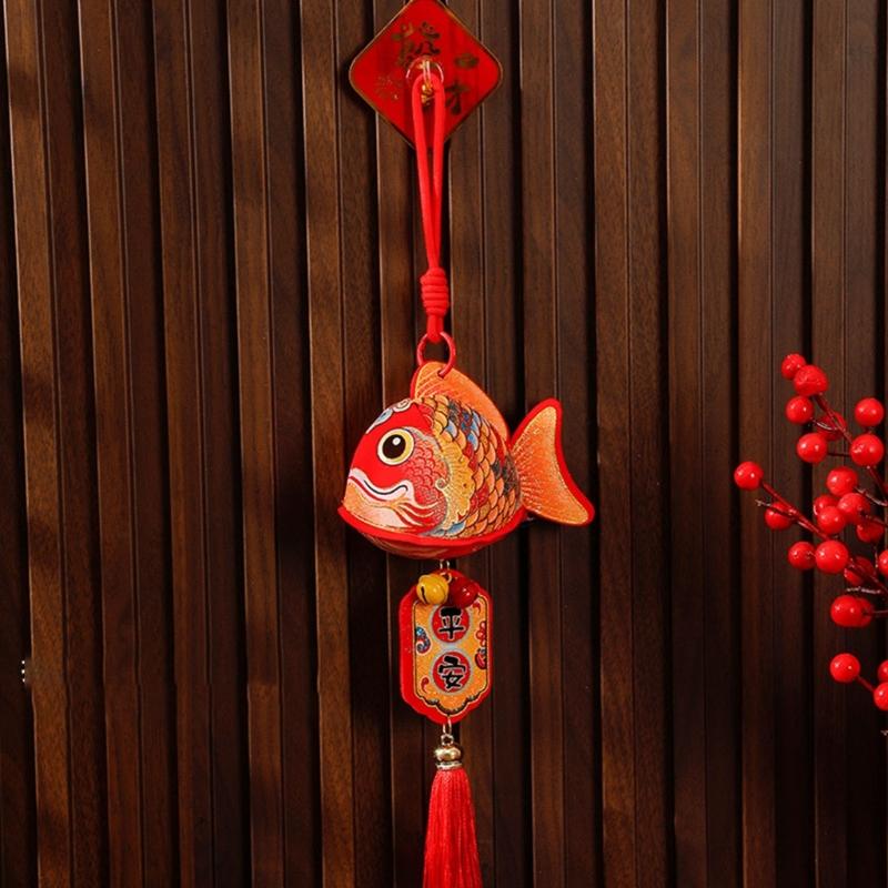 Pack Of 2 Chinese New Year Plush Decoration for Entrance Living Room Easy To Install Spring Festival Ornaments