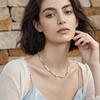 Women's High-End Natural Baroque Pearl Necklace - Light Luxury Beaded Clavicle Chain, Perfect for Seaside Vacation Style.