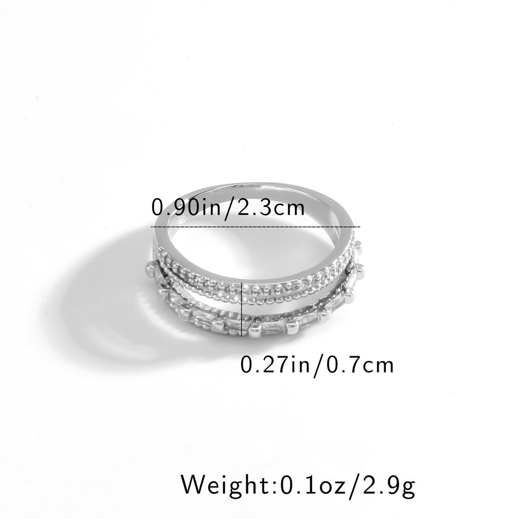 Silver Plated Multi-row Cubic Zirconia Crisscross Ring for Women Luxury Stackable Jewelry Gift