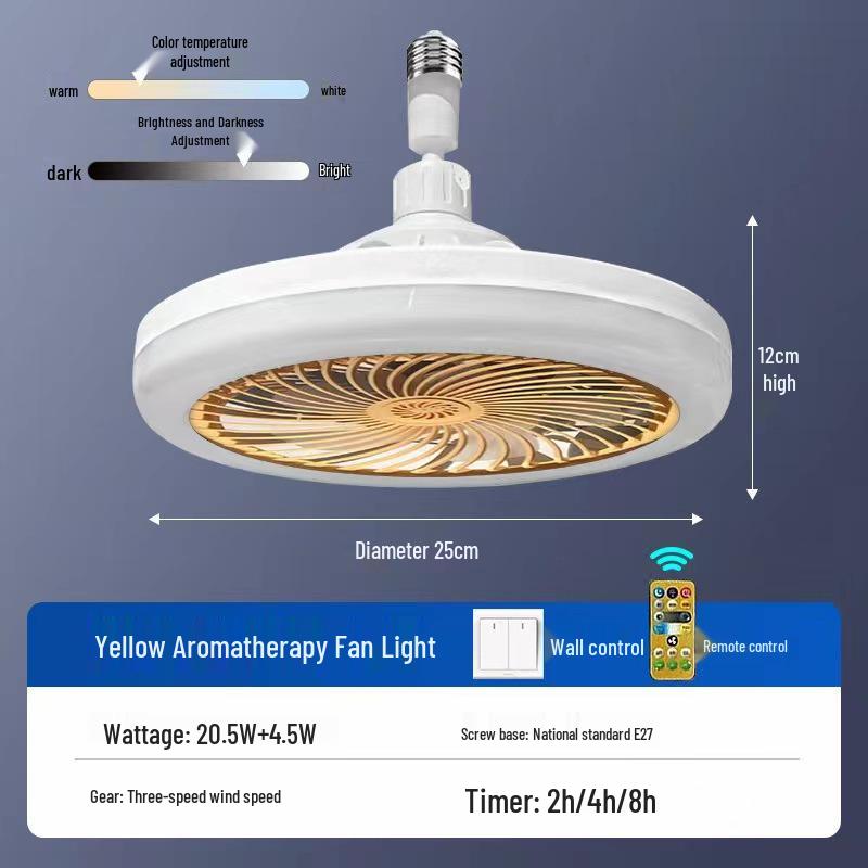 Smart 30W E27 Screw Base Dimmable Fan Light with Remote Control