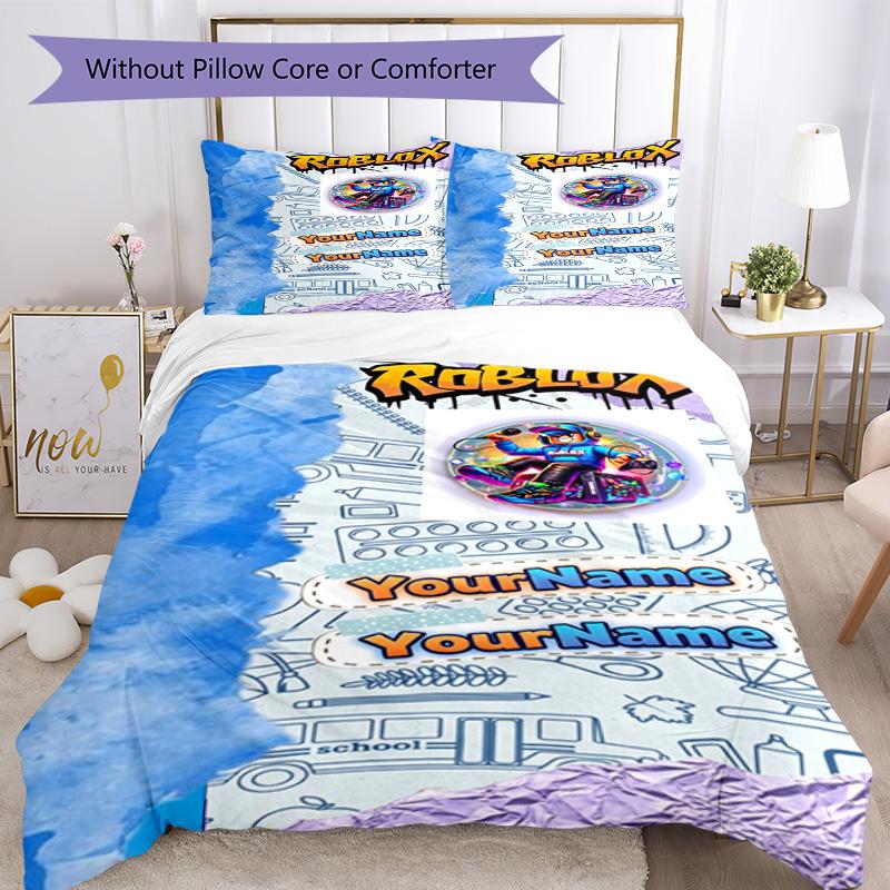 Roblox 234 Customize Your Name Bedding Set Breathable Duvet Cover with Pillowcases Home Decoration Birthday Gift