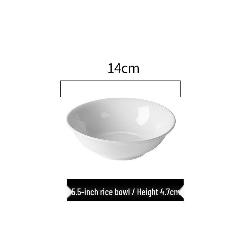 White Ceramic Microwaveable Bowl – Versatile for Soup, Noodles, Rice, and More, Ideal for Home or Commercial Use