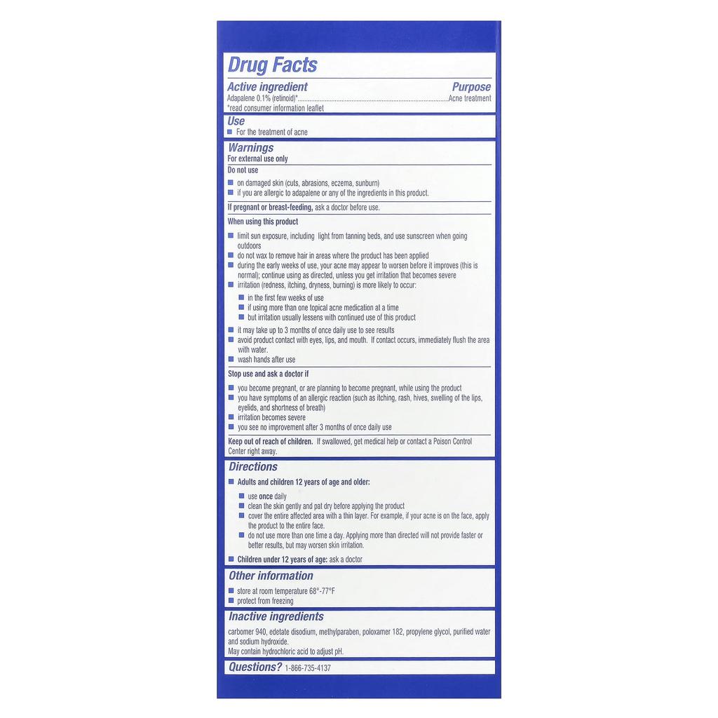 Adapalen Gel 0,1%, Aknebehandlung, 15G(0,5 oz)