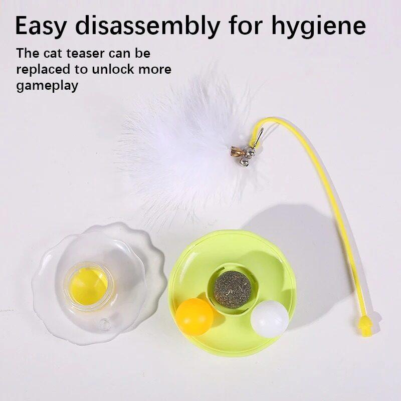 Zabawki dla kotów Tumbler Interaktywny Odporny na Gryzienie Gramofon Pluszowe Pióra Zabawka dla Zwierząt z Kocimiętką Koty Domowe Ćwiczenia dla Kociąt