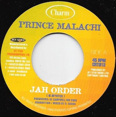 7inch Record PRINCE MALACHI - Jah Order CRT913 Charm 2002 UK Reggae, Ska & Dub Used
