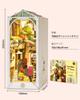 Robotime 3D Wooden Puzzle DIY Wooden Book Nook Kit with Book Stand and LED Light, Miniature House Kit, Christmas Birthday Gift (Sunshine Town)