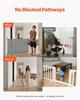 Retractable Baby Gate, Extends to 1450 mm Wide, 980 mm Tall, with Security Lock, Easy to Use, Walk Through Without Tripping, Mesh Dog Gate for Stairs,