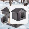 Cat Bed Enclosed Outdoor Shelter Oxford Cloth Waterproof Nest Self Warming Tent Kennel for Pet