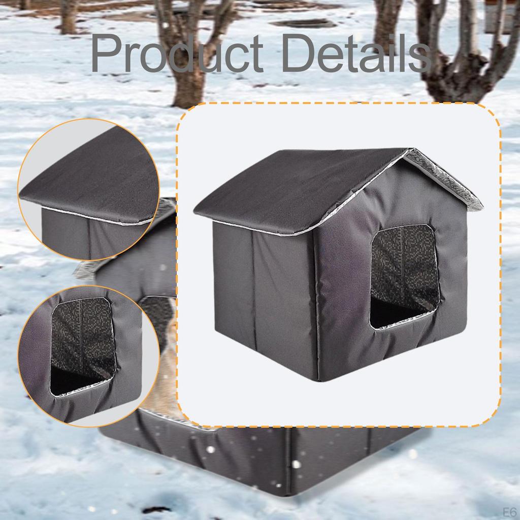 Cat Bed Enclosed Outdoor Shelter Oxford Cloth Waterproof Nest Self Warming Tent Kennel for Pet