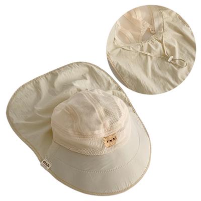 Baby Fisherman Hat for Summer Outdoor Thin Bucket Hat with Neck Flap Sun Protective Panama Hat Boys Girl Unisex Sun Cap