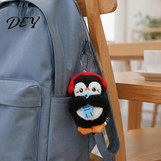 Penguin Plush Toy with Squeaker, Cartoon Keychain Plushie Pendant, Stuffed Animal Doll for Backpack Bag Charm Ornament