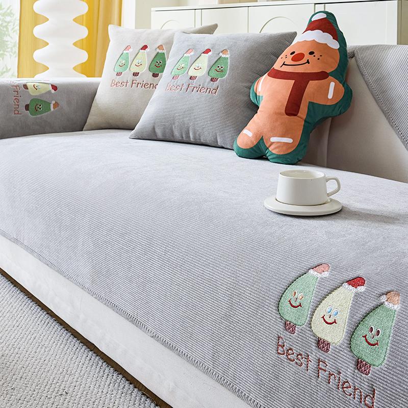 Zimní Domov Protiskluzový Vánoční Strom Polštář na Pohovku Pohovka Potahy Žinylkový Přehoz Funda Podložka na Pohovku