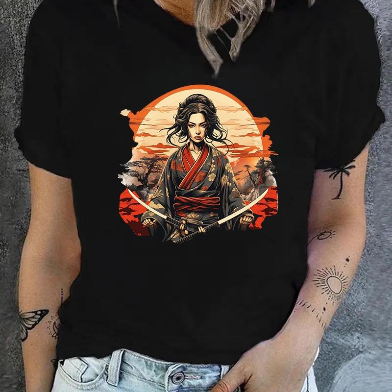 

Women s Soft T-Shirt, Breathable & Comfortable, Daily Wear XXL чёрный