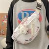 Trendy Nylon Bear Print Chest Bag For Casual Wear With Stylish Fresh Sweet Design