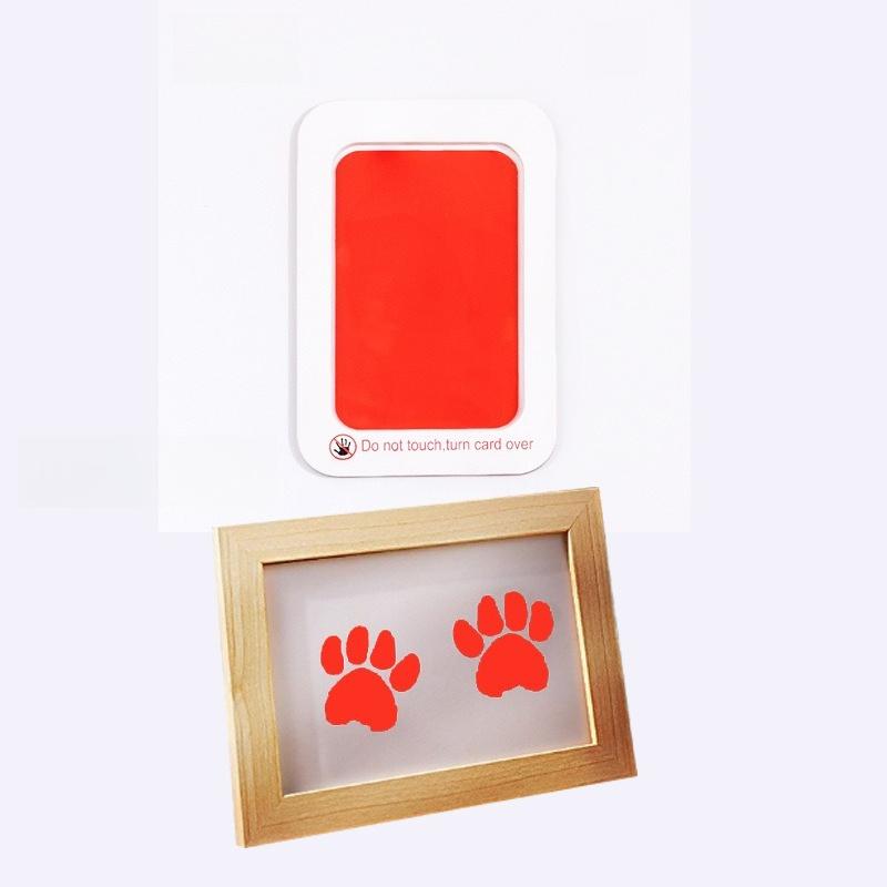 2026 New Home Decoration Pet Paw Print Clay Photo Frame Cat Footprint Setting Table Dog Birthday Gift Log Color Photo Frame