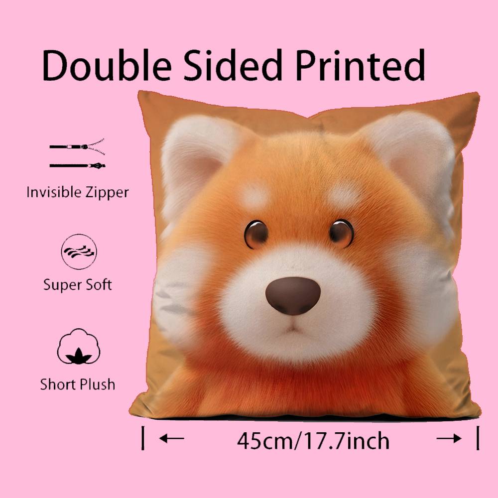 Kwaii Anime P-Party Animals Pillow Case Anti-dustmite Pillowcase Invisible Zipper Silky Short Plush Sofa Cushion Cover