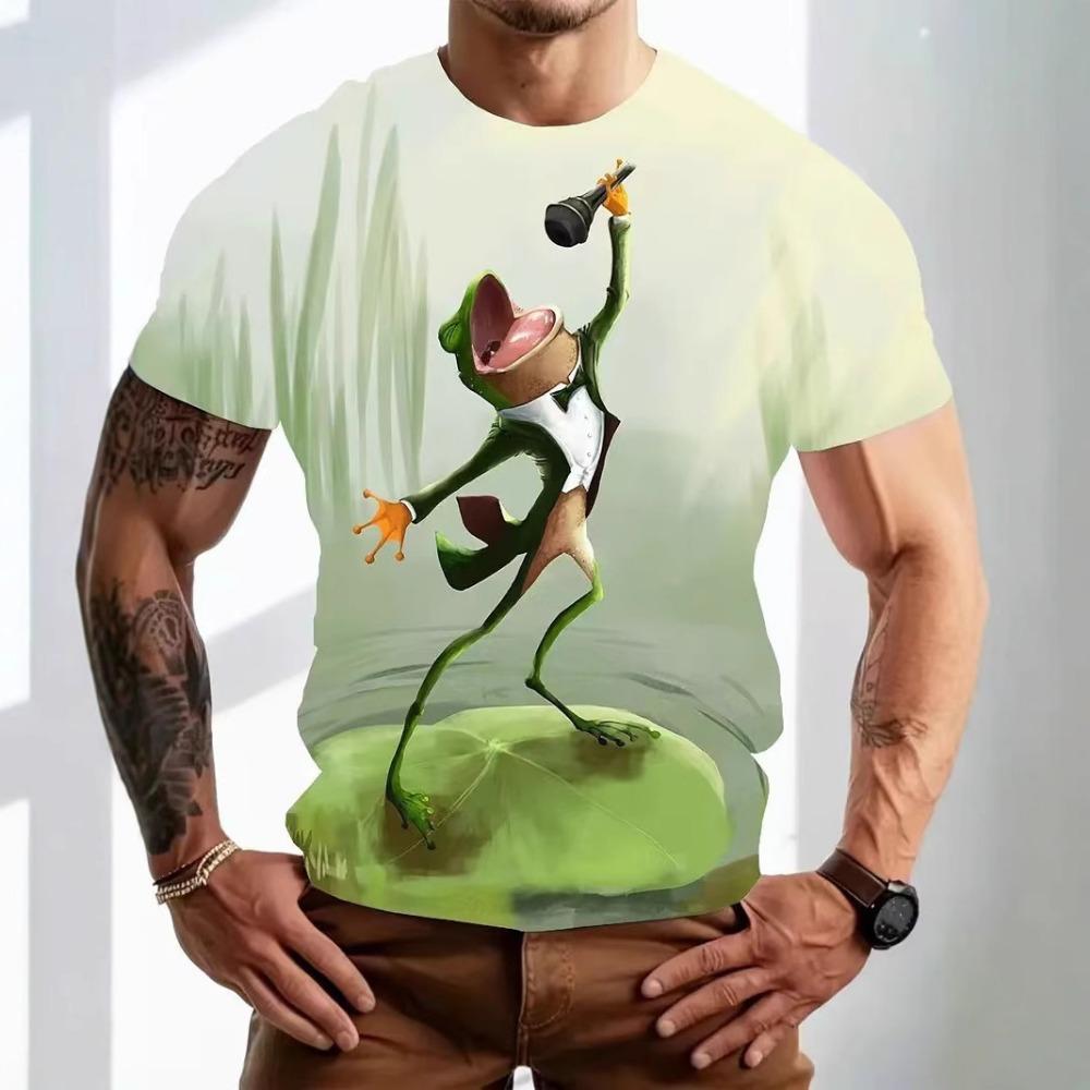 Fun Cartoon Groundhog 3D Digital Printed Men's Summer Loose Short Sleeved Round Neck T-shirt