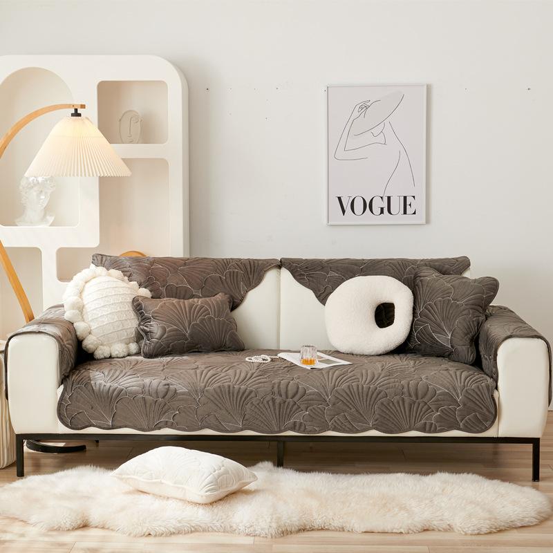 Sofa Cushion Universal In All Seasons, Living Room Seat Cushion Crystal Velvet Sofa Towel, Seat Cushion Nordic Non-Slip Thickened Sofa Cover