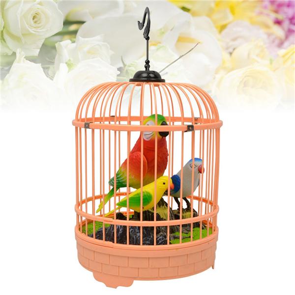 Rosso TOYANDONA 1Pc Gabbia per Uccelli Parlante Giocattolo Canto E Cinguettio Uccello in Gabbia Controllo Vocale Elettrico Uccello per Bambini Bambini