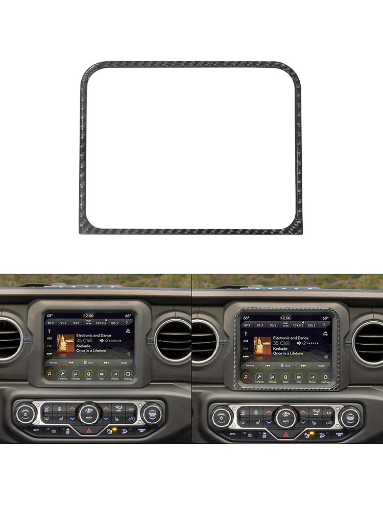 For Jeep Wrangler JL 2018-2023 Gladiator 2020-2023 Car Interior Button Panel Decoration Protection Carbon Fiber Sticker