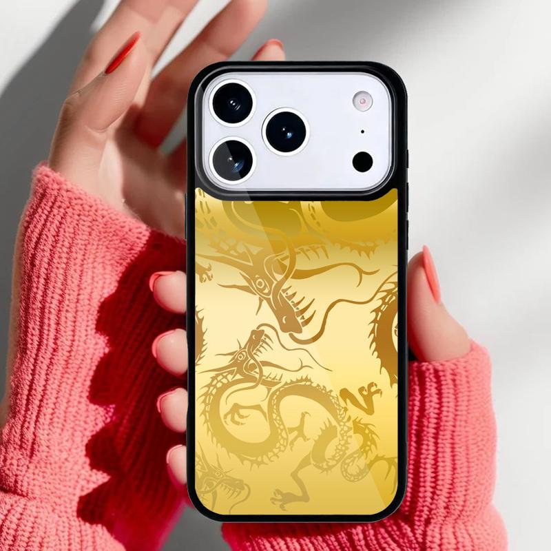 yellow Dragon Phone Case for iPhone 17 Air 16e 15 14 13 Pro Max Back Cover for 12 11 Pro Coque
