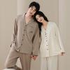 Tencel Cotton Lyocell Couple Pajama Set - Long Sleeve Casual Homewear for Women and Men