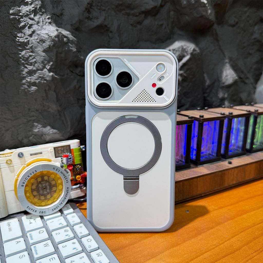 Applicable iPhone Charm Eyeglass Frame Mobile Phone Case Apple 16 Contrast Color Skin Magnetic Bracket Protective Case