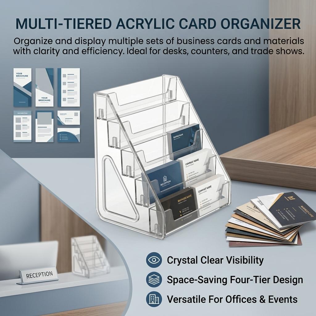 5 Tier Acrylic Display Stand For Figurines Cards And Collectibles With Sturdy Base And BPA Free Material