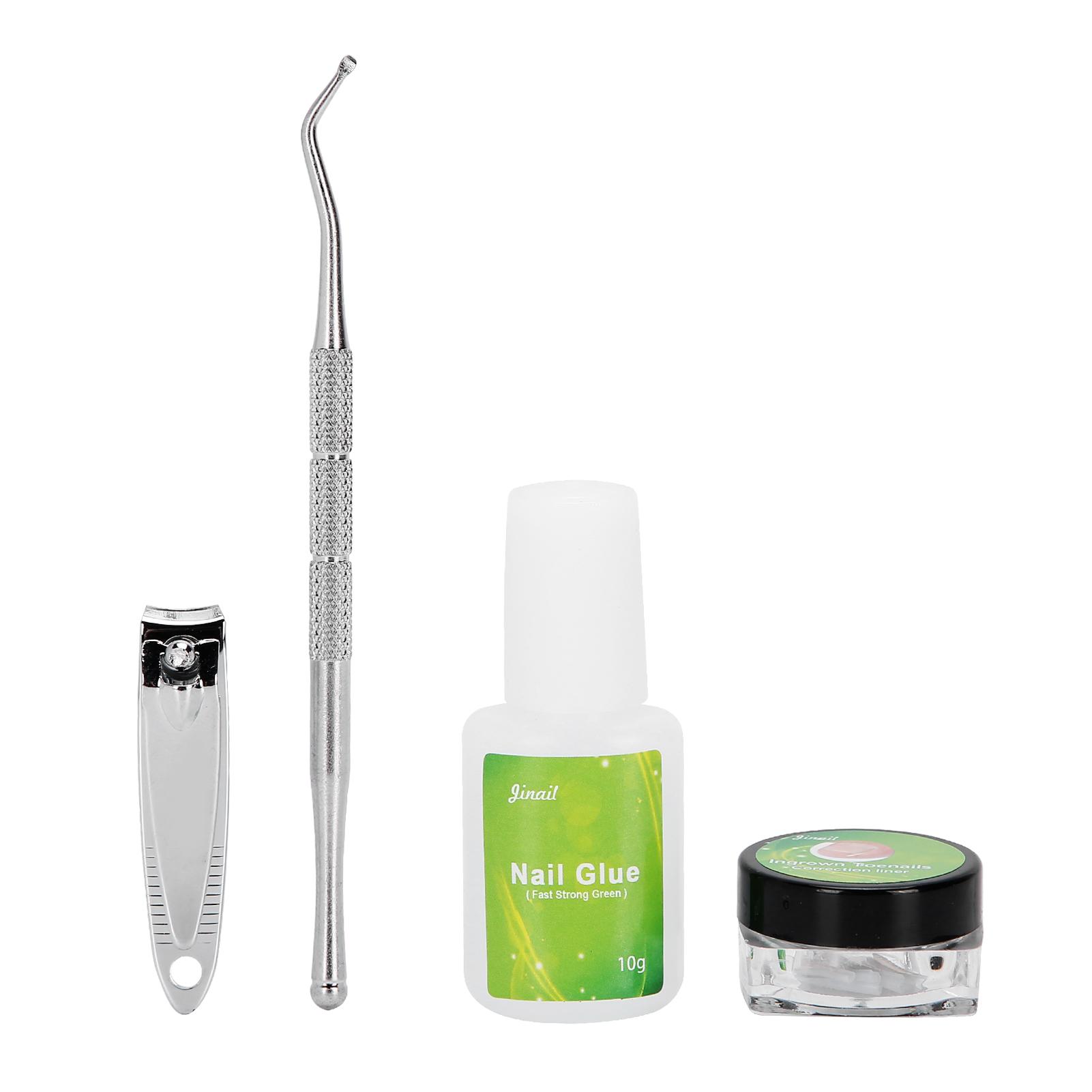 Профессиональная подушечка для коррекции вросшего ногтя, кусачки для ногтей, лифтер для вросшего ногтя, клей, инструменты для педикюра, 24 шт. подушечки