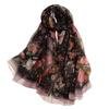 Fashion Women Flower Print Long Soft Wrap Scarf Simulation Silk Shawl Scarves