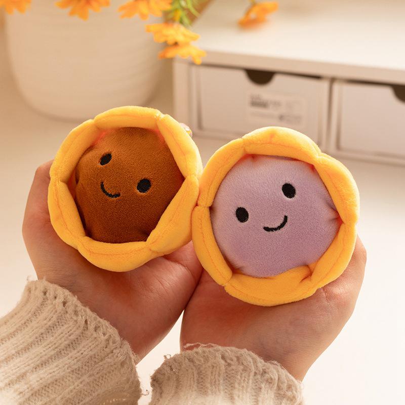 Cute Egg Tart Pendant Plush Doll Keychain & Bag Charm