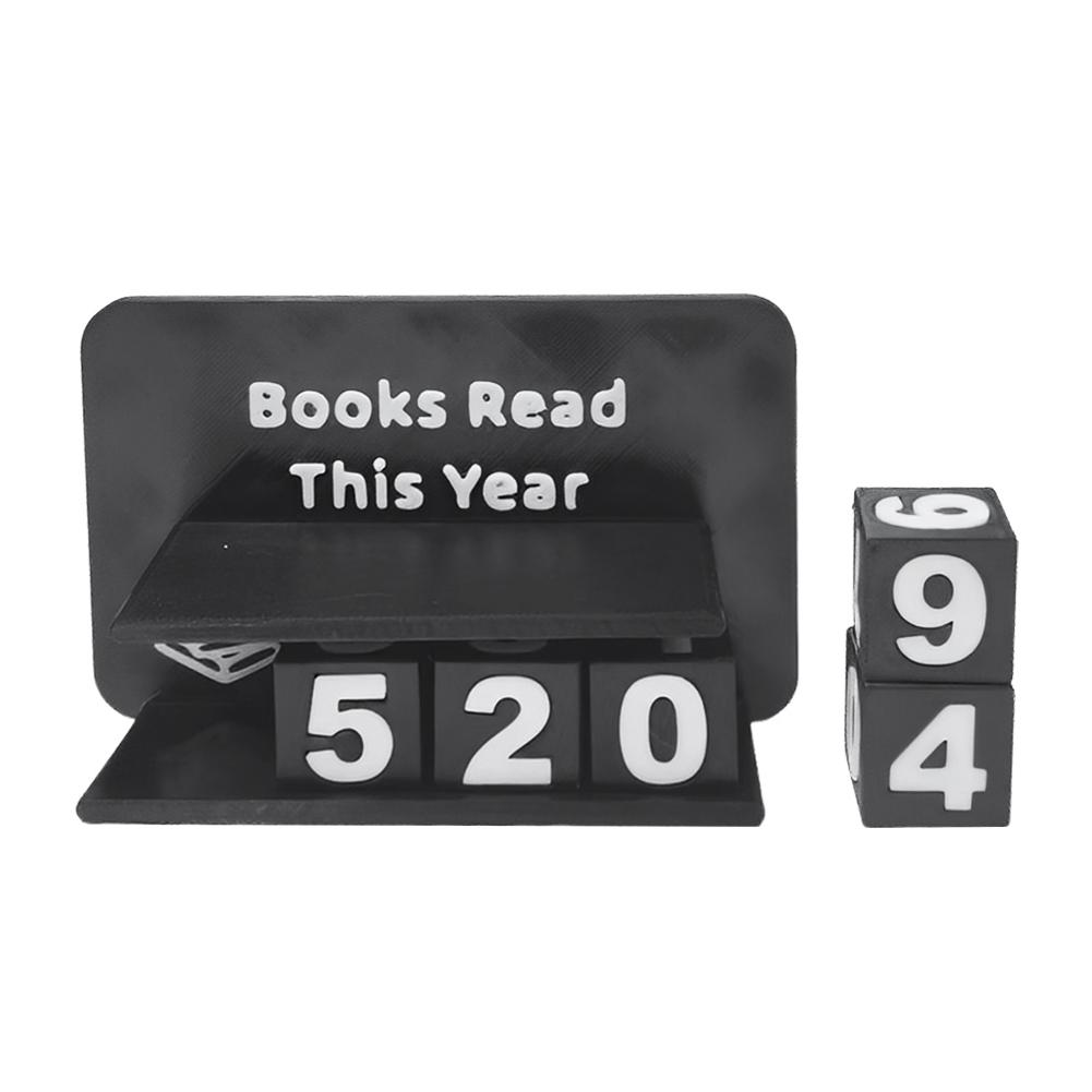 Books Read This Year Book Read Tracker 3D Printed Library Decor Ornament Wear Resist Book Counter Sign Sign Up To 999 Books