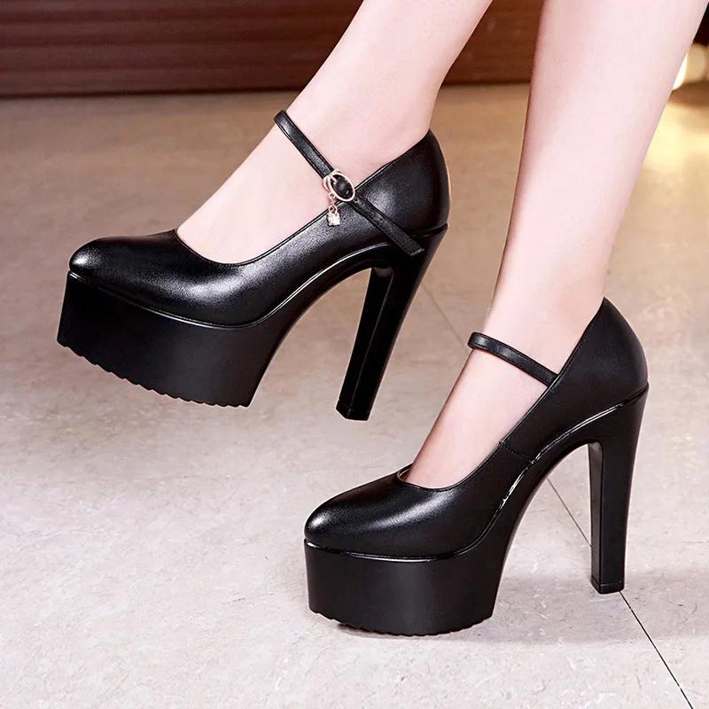 Kleine Größe 32-43 Elegant Flach Rot Weiß Hochzeitsschuhe Plateau Pumps Damen 2025 Block Hohe Absätze Schuhe für Model Party