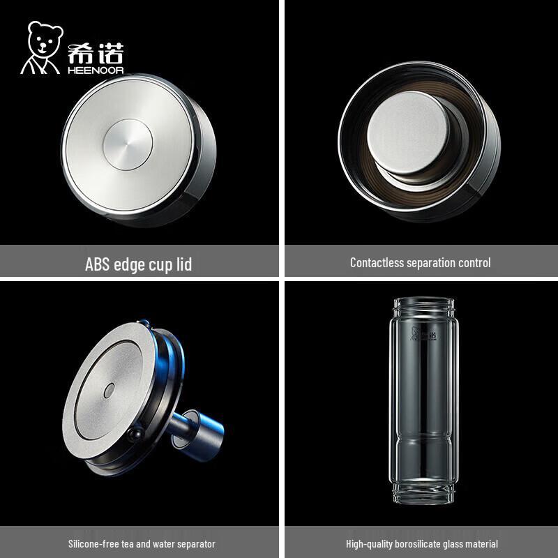 XINUO Double-Layer Glass Tea Infuser Bottle