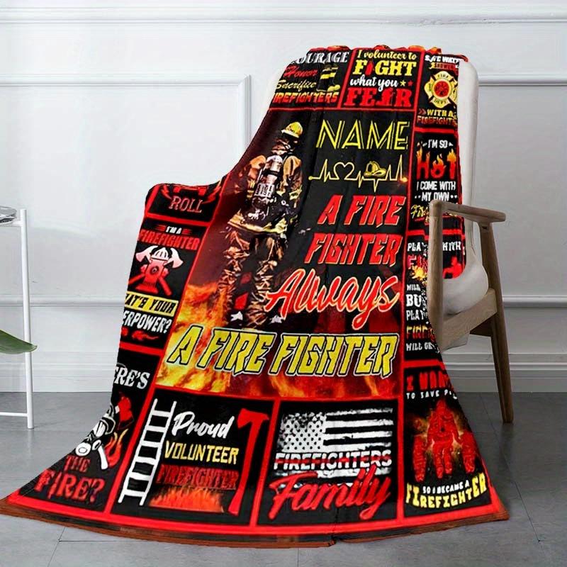 Firefighter Customize Your Name Blanket Warm Comfortable And Soft Blankets Are Suitable For Home Lunch Break Blanket Office Sofa Sofa Gift To