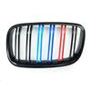 A Pair Gloss Black M Color Double Slat Kidney Grille Front Bumper Grill For BMW E70 E71 E72 X5 X6 2007-2014 Racing Grills