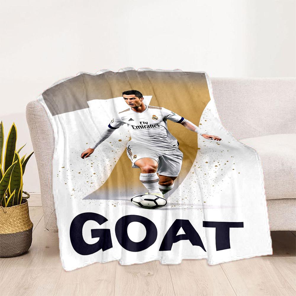 Ronaldo's Number Seven Jersey Blanket Soft & Cozy Suitable for Office Chair Sofa Picnics for All Occasions Digital Print