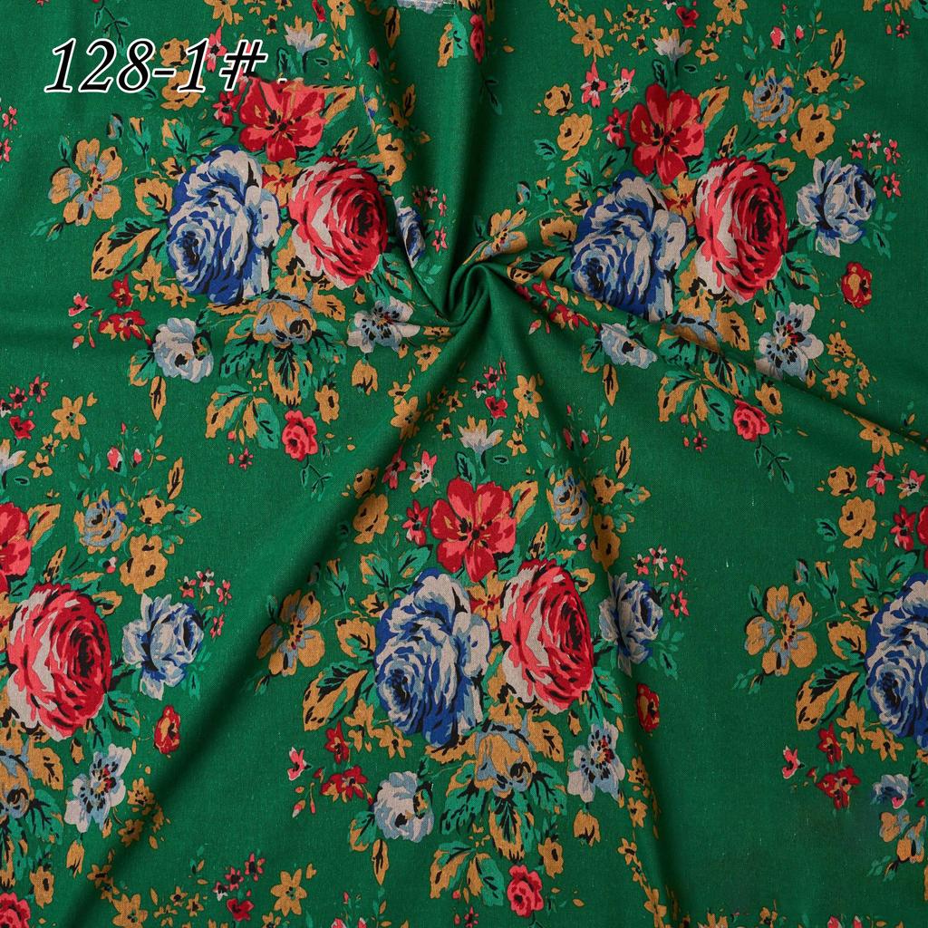 145x100cm Cotton Linen Small Floral Printed Fabric For Women's Clothing, Decorative Fabric DIY Handmade Sewing Cloth Fabric