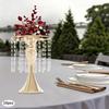10PCS Crystal Flower Stands 10.23" Tall Gold Iron Display Rack for Arrangement Decor