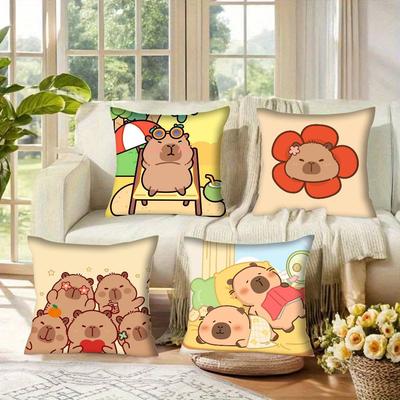 Cartoon C-apybara Cute  Pillowcases Cushion Covers Living Room Sofas Home Decor Gifts