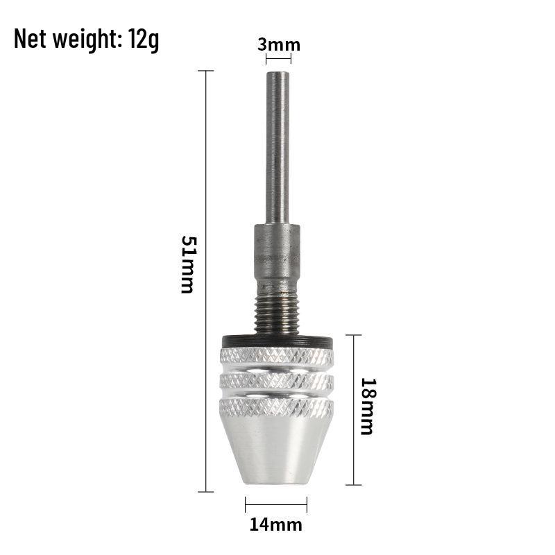 Hex Handle 3-Jaw Mini Chuck 0.3-8.0mm Drill Conversion Tool for Electric Grinder