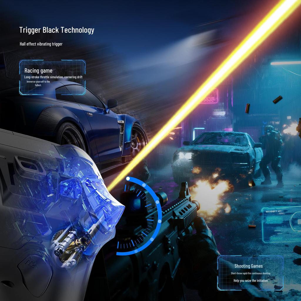All-Round Esports Game Controller with RGB Lights, Type-C Interface, Screen Display, Full Functionality, and Smart Interaction.