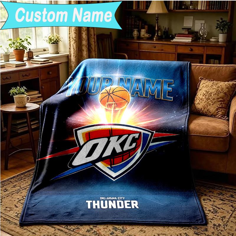 1PC Custom Name Blanket Oklahoma Sports Team Flannel Blankets Patterns Throw Blanket All-Season Soft Gift for Couch, Bed, Camping, Birthday Gifts
